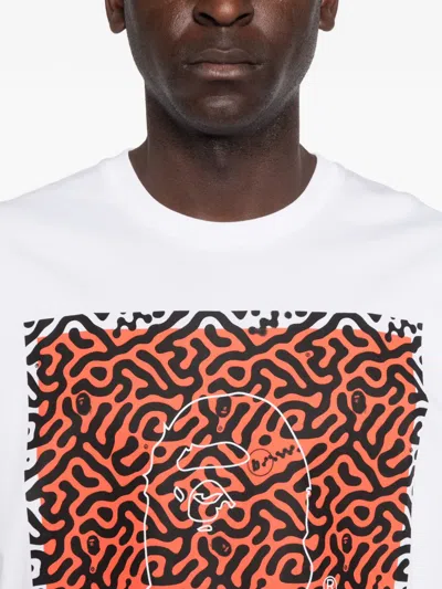 A Bathing Ape Graphic-print Drawstring T-shirt In White