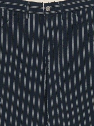 Massimo Alba Stripe-pattern Trousers In Blue