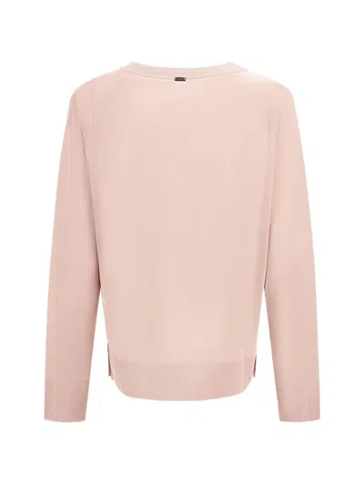 Herno Raglan-sleeve Press-stud Sweater In Pink