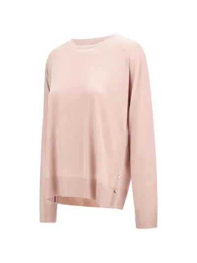 Herno Raglan-sleeve Press-stud Sweater In Pink