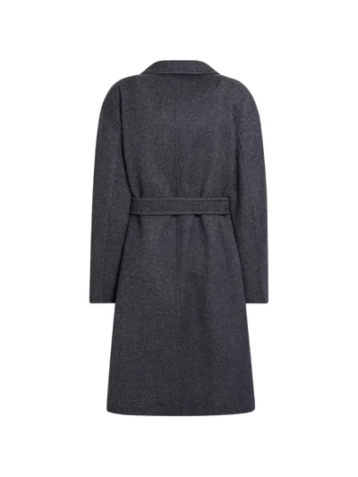 Max Mara Carniawo Belted Double-breasted Coat In Gray