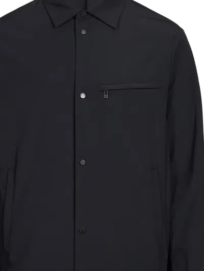 Armani Exchange Zip-pocket Press-stud Jacket In Black