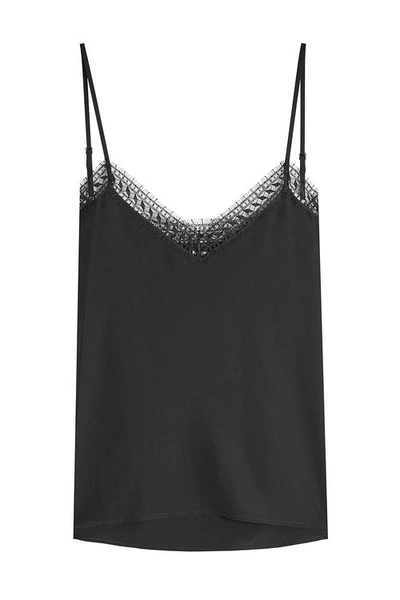 The Kooples Silk Camisole With Lace In Black