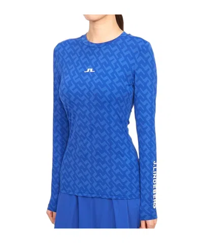 J. Lindeberg Logo-print Compression Top In Blue