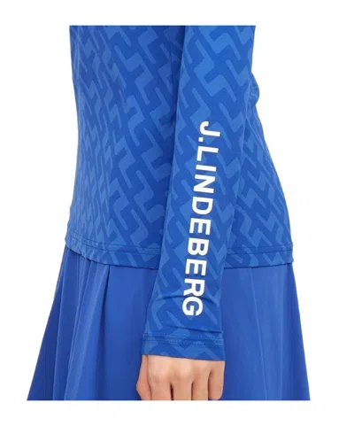 J. Lindeberg Logo-print Compression Top In Blue