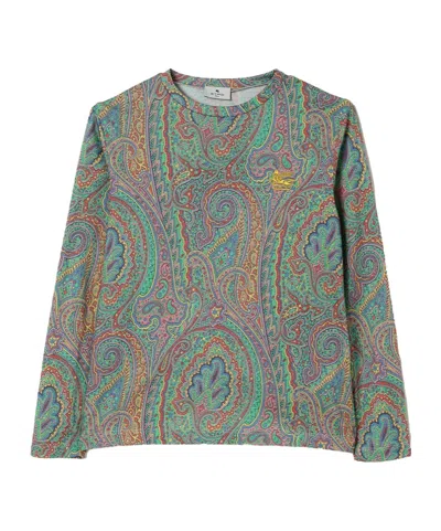 Etro Paisley-print T-shirt In Gray