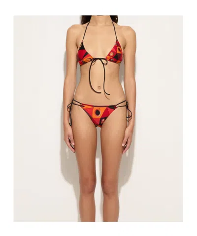 Pucci Printed Triangle Bikini Top In Multi