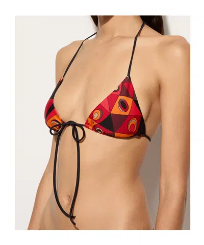 Pucci Printed Triangle Bikini Top In Multi