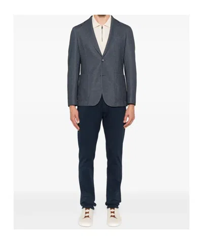 Hugo Boss Patch-pocket Jacket In Blue