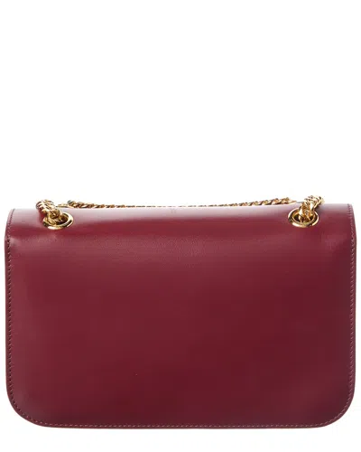 Celine Triomphe Frame Medium Leather Shoulder Ba In Burgundy