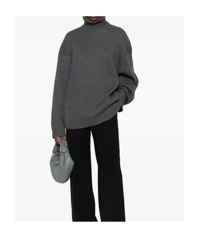 Entire Studios Roll-neck Ribbed Sweater In Gray