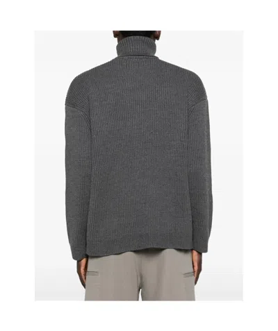 Entire Studios Roll-neck Ribbed Sweater In Gray