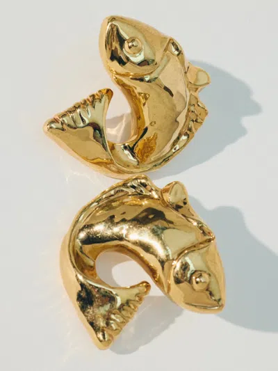 Jacquemus The Poisson Earrings In Gold
