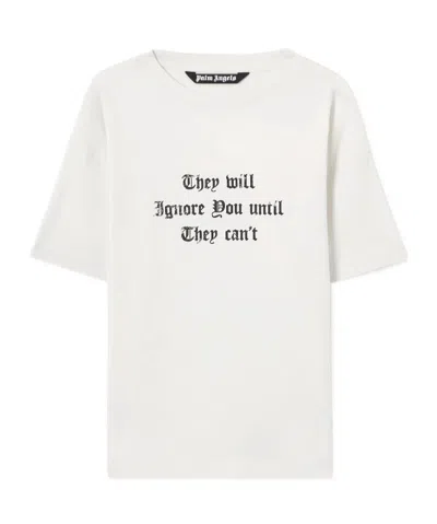 Palm Angels Statement Print T-shirt In White
