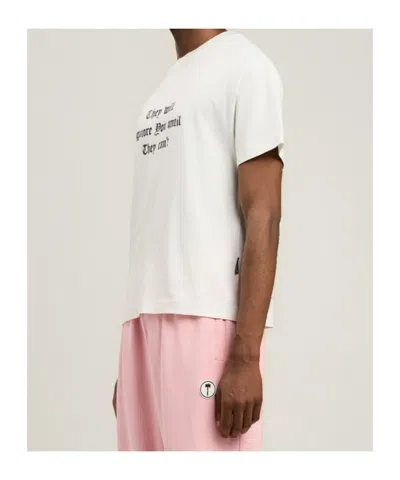 Palm Angels Statement Print T-shirt In White