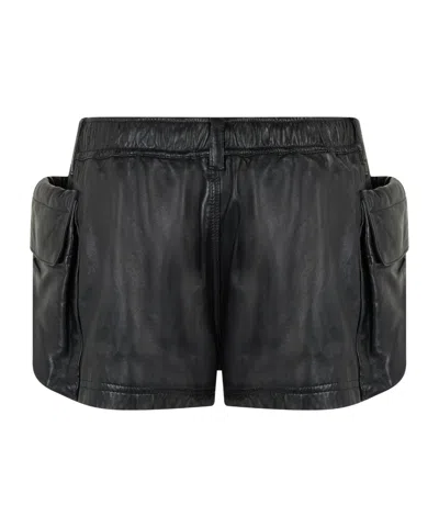 R13 Lethestanether Mini Cargo Shorts In Black