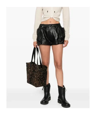 R13 Lethestanether Mini Cargo Shorts In Black