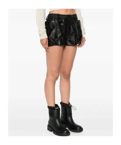 R13 Lethestanether Mini Cargo Shorts In Black