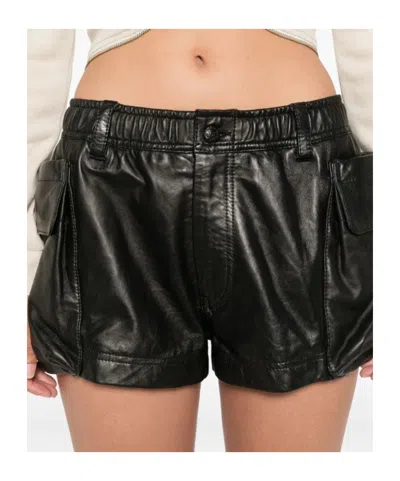 R13 Lethestanether Mini Cargo Shorts In Black