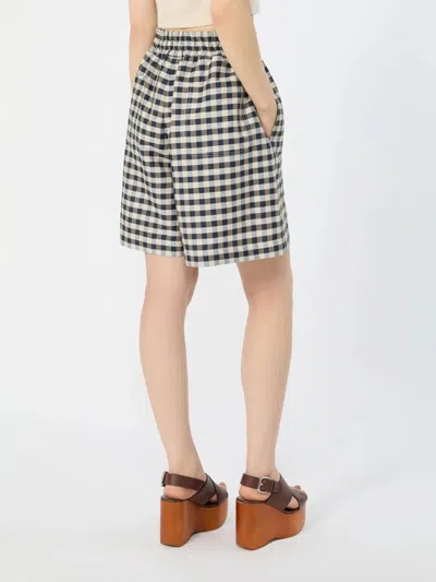 Weekend Max Mara Gingham-check Drawstring Shorts In Multi