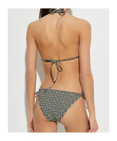 Balmain Labirinto-print Bikini In Black
