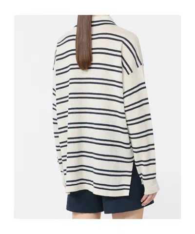 Max Mara Linen Stripe Cardigan In Multi