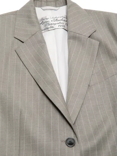 Acne Studios Pinstripe-pattern Layered Blazer In Gray