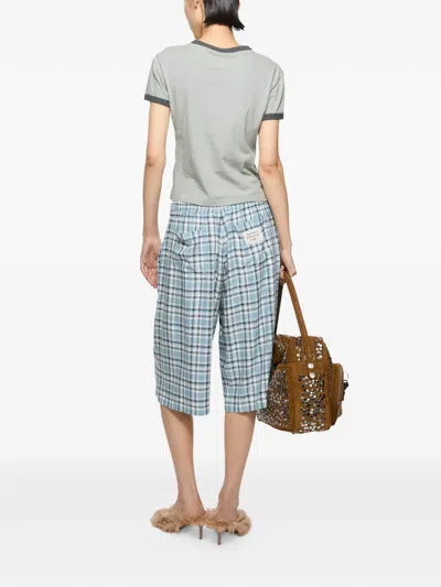 Acne Studios Rose-print Ringer T-shirt In Gray