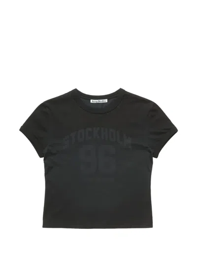 Acne Studios Logo-print Short-sleeve T-shirt In Black