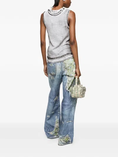 Acne Studios Logo-print Top In Gray