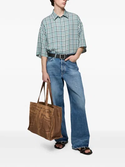 Acne Studios Check Short-sleeve Shirt In Blue