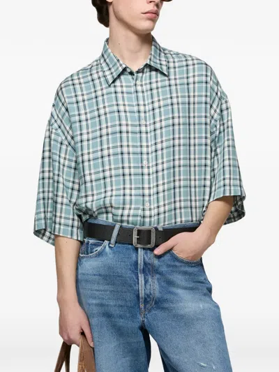 Acne Studios Check Short-sleeve Shirt In Blue
