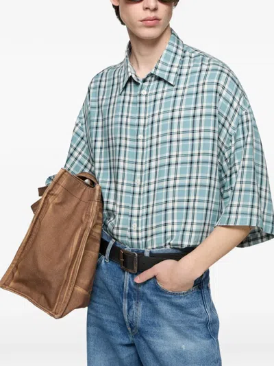 Acne Studios Check Short-sleeve Shirt In Blue