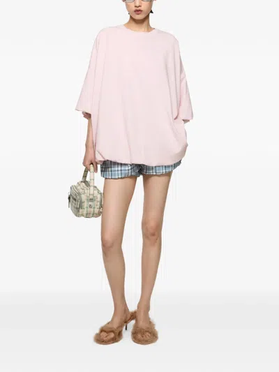 Acne Studios Logo-patch Oversized T-shirt In Pink
