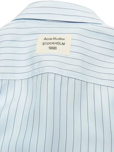 Acne Studios Striped Oversized Shirt In Blue