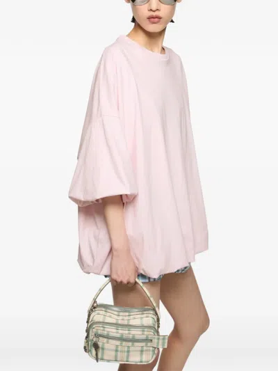Acne Studios Logo-patch Oversized T-shirt In Pink