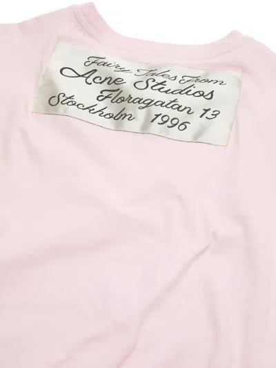 Acne Studios Logo-patch Oversized T-shirt In Pink