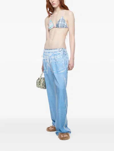 Acne Studios Patchwork Floral-print Bikini In Blue