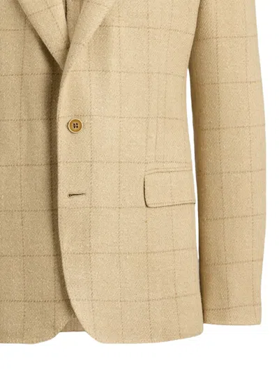 Ralph Lauren Check-pattern Single-breasted Blazer In Neutral