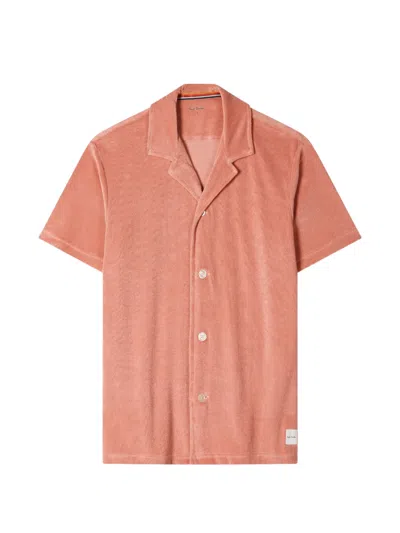 Paul Smith Towelling Short-sleeve Loungewear Shirt In Orange