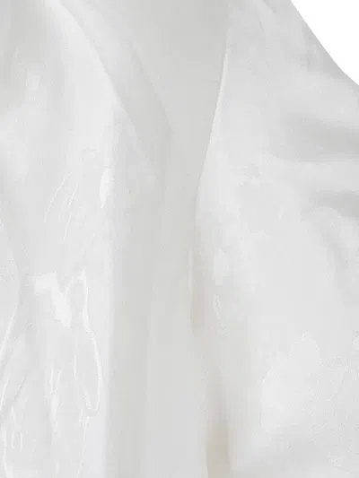 Amen Jacquard-pattern Asymmetric Blouse In White