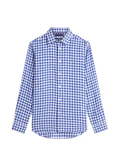 Tommy Hilfiger Gingham Check Shirt Button Down Collar In Blue