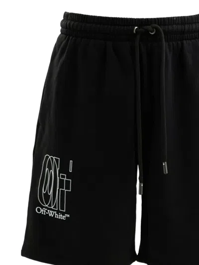 Off-white Logo-print Drawstring Shorts In Black