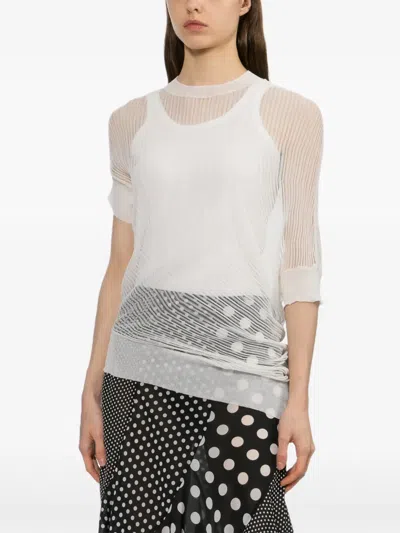 Junya Watanabe Mesh T-shirt In White