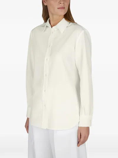 Paul & Shark Overshirt In Lightweight Stretch Wool In White