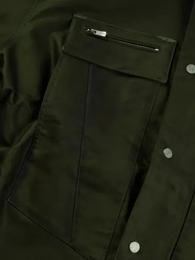 Fffpostalservice Ff Bunker Waxed Reflective-panel Jacket In Green