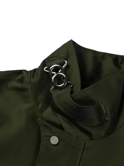 Fffpostalservice Ff Bunker Waxed Reflective-panel Jacket In Green