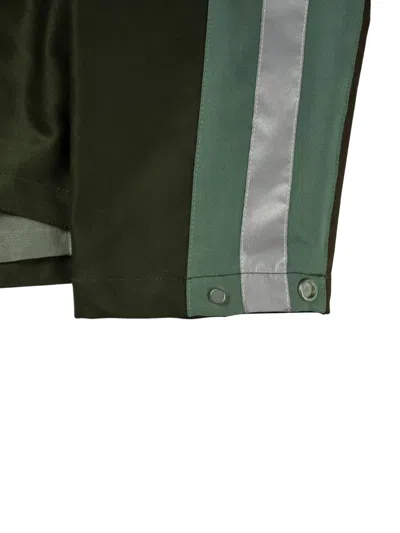 Fffpostalservice Ff Bunker Waxed Reflective-panel Jacket In Green