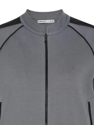 Aaron Esh Panelled Jersey Varsity Jacket In Gray