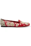 ALEXANDER MCQUEEN Embroidered leather loafers